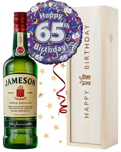 65thBirthdayIrishWhiskeyandBalloonGift