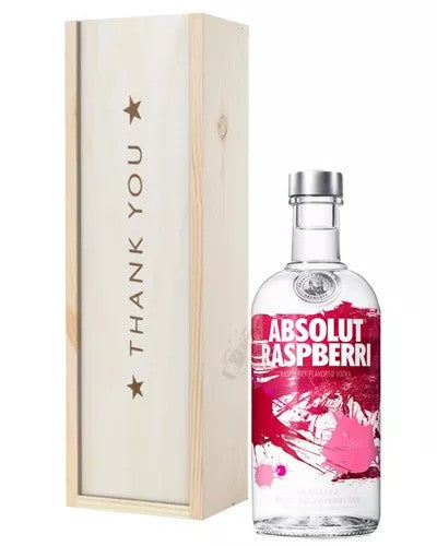 AbsolutRaspberryVodkaThankYouGiftInWoodenBox