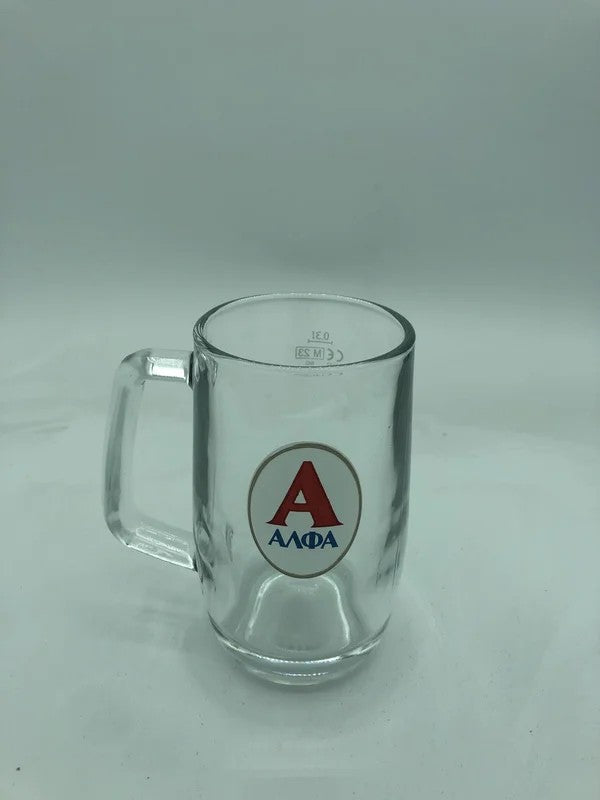 AlfaGreekBeerHeavyHandledCollectibleGlassMugwithlogo30cl