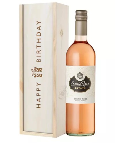 ArgentinianRoseWineBirthdayGiftInWoodenBox