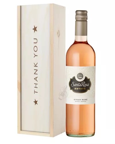 ArgentinianRoseWineThankYouGiftInWoodenBox