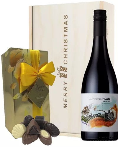 AustralianShirazRedWineChristmasWineandChocolateGiftBox