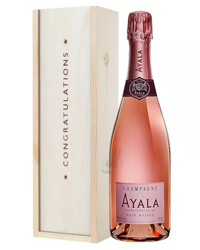 AyalaRoseChampagneCongratulationsGiftInWoodenBox