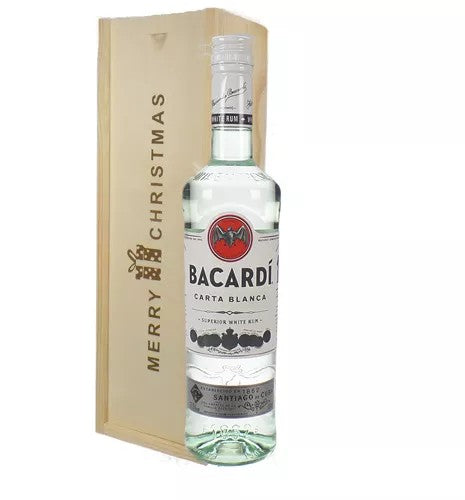 BacardiRumChristmasGiftInWoodenBox