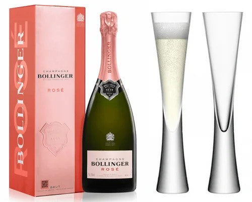 BollingerRoseNV(75cl)Withx2LSAMoyaChampagneFlutes