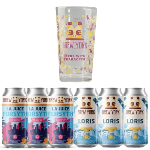 BrewYorkAlcoholFreeGiftSet–Loris&LaJuiceForsyth0.5%+Glass