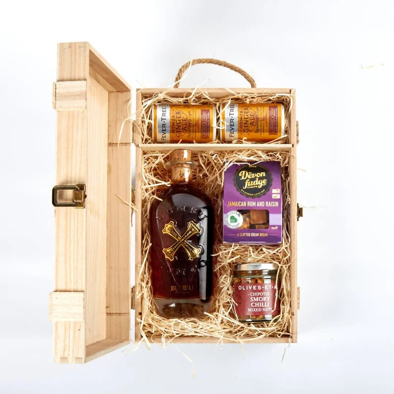 BumbuOriginalRum&LuxuryNibblesWoodenGiftBoxSet
