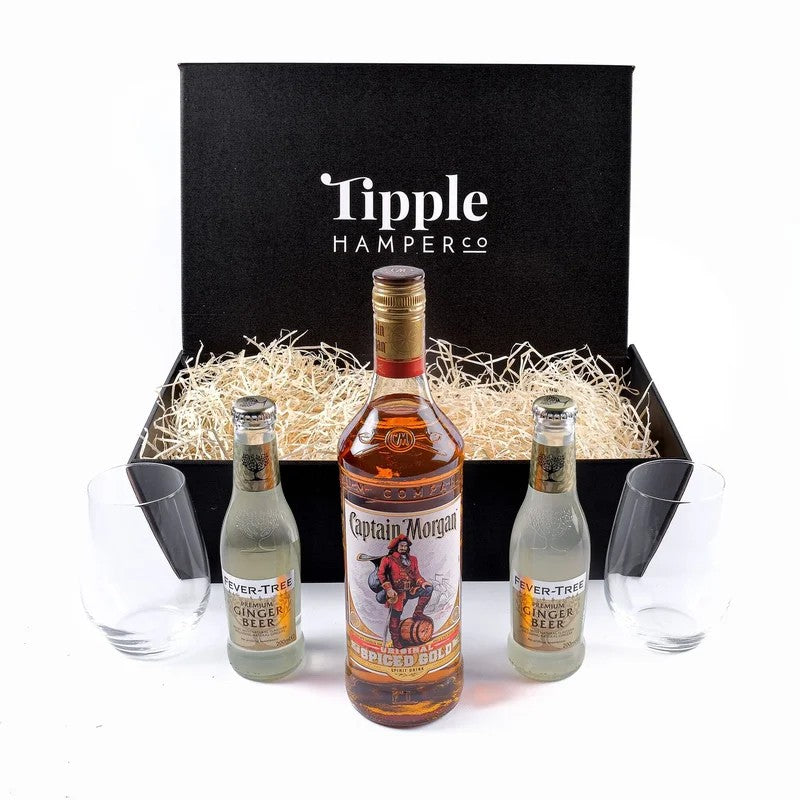 CaptainMorganSpicedRum,MixersandGlassesGiftSet–35%ABV