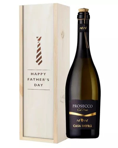 CasaDefraProseccoFrizzanteFathersDayGiftInWoodenBox