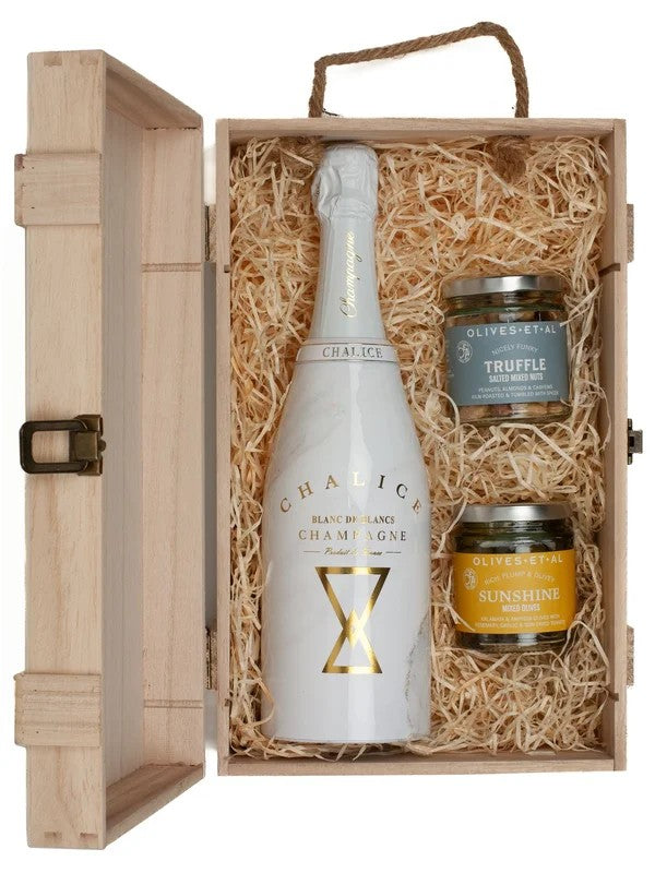 ChaliceBlancdeBlancsChampagne&LuxuryNibblesWoodenGiftBoxSet
