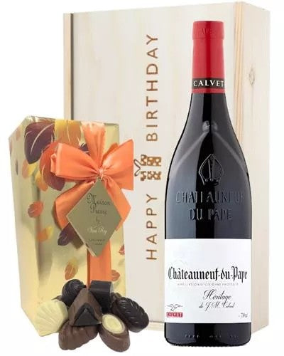 ChateauneufDuPapeandChocolateBirthdayGiftBox