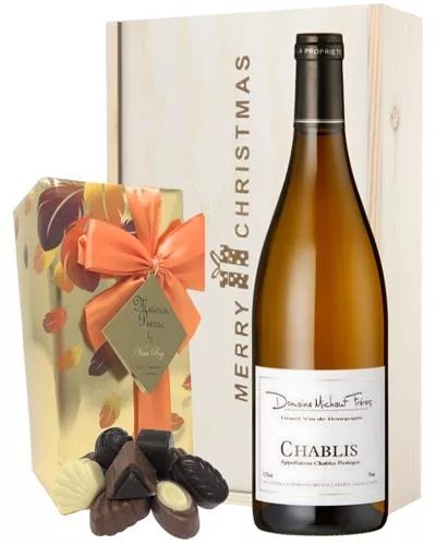 FrenchChablisWhiteWineChristmasWineandChocolateGiftBox
