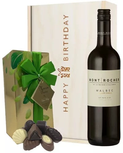 FrenchMalbecRedWineandChocolateBirthdayGiftBox