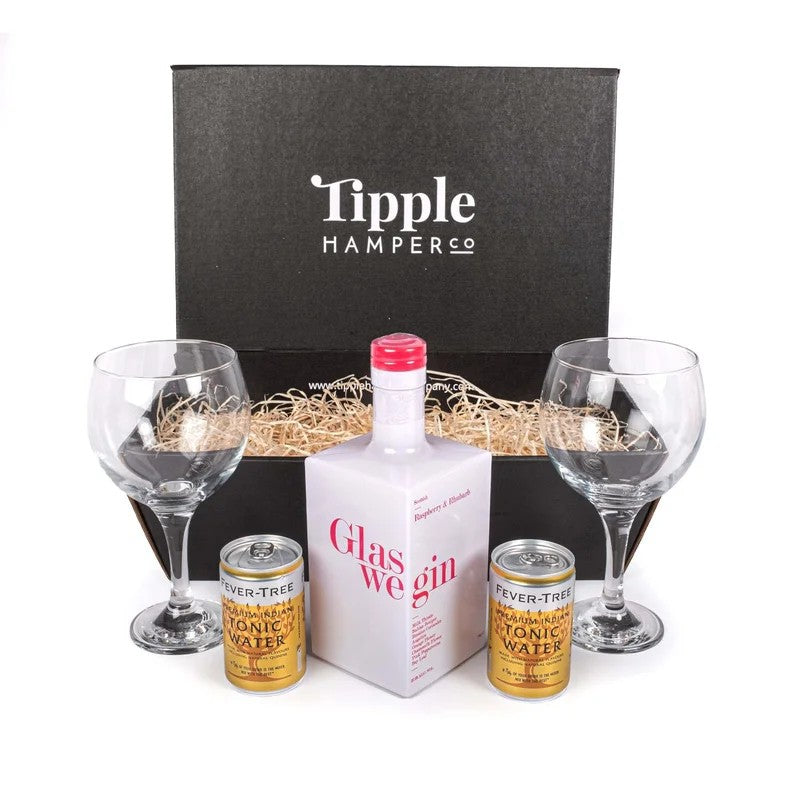 GlasweginRaspberry&RhubarbGin,Tonic&GlassesGiftSetHamper–37.5%ABV