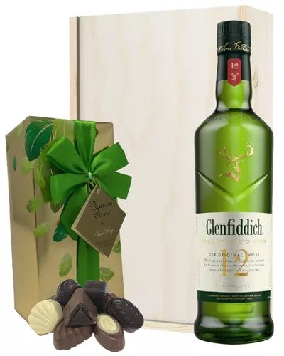 GlenfiddichMaltAndChocolatesGiftSetinWoodenBox