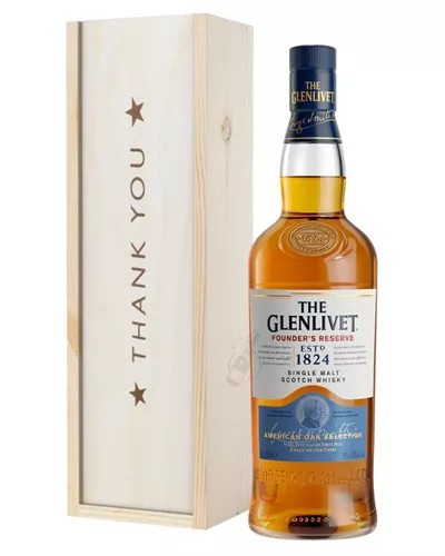 GlenlivetFoundersReserveSingleMaltWhiskyThankYouGiftInWoodenBox