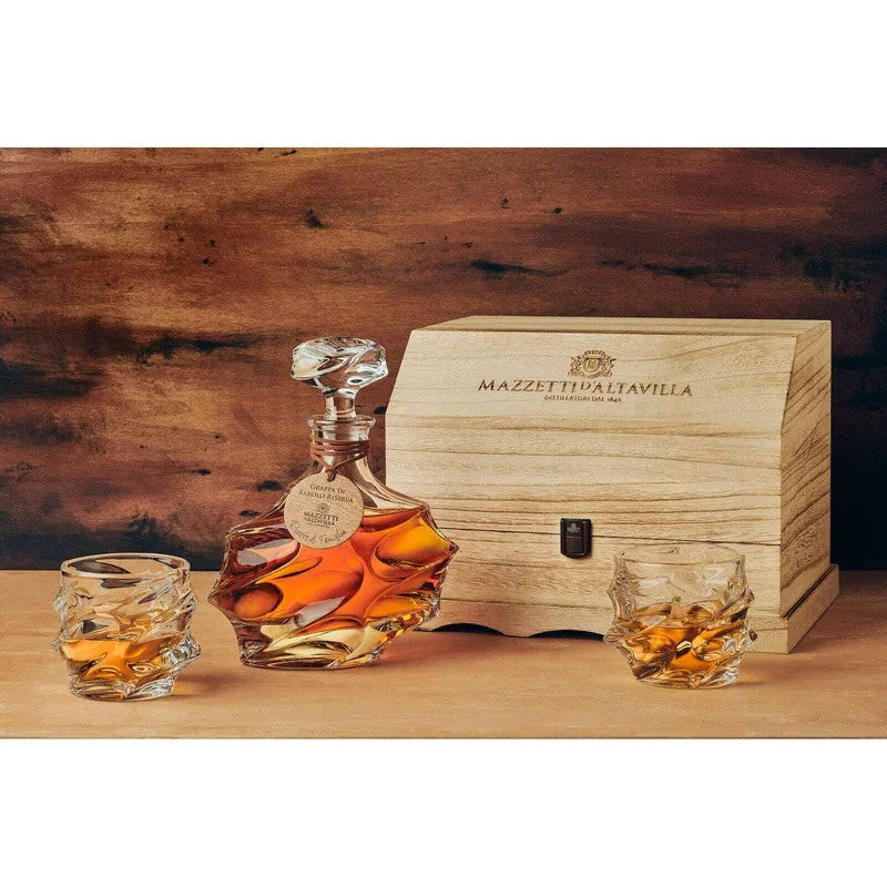 GrappaMazzettid’AltavillaCristalloBaroloRiserva11YearsWithGlasses(70CL,43.0%Vol.)