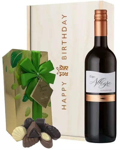 ItalianSangioveseWineandChocolateBirthdayGiftBox