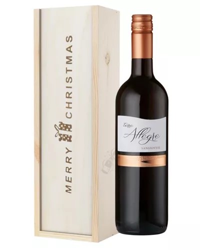 ItalianSangioveseWineSingleBottleChristmasGiftInWoodenBox