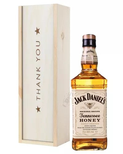 JackDanielsHoneyWhiskeyThankYouGiftInWoodenBox