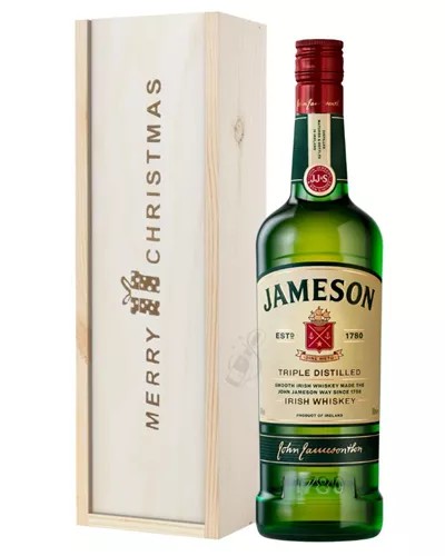 JamesonIrishWhiskeyChristmasGiftInWoodenBox