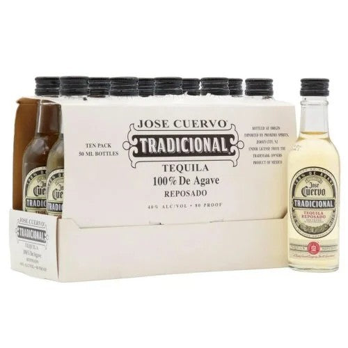JoseCuervoTradicionalTequilaMiniature5clBottles–10Pack