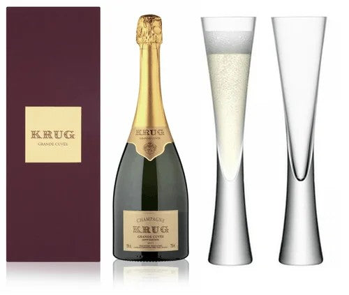KrugGrandeCuveeNV(75cl)Withx2LSAMoyaChampagneFlutes