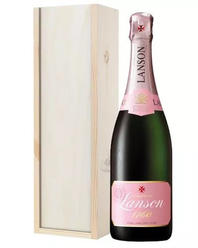 LansonRoseChampagneGiftinWoodenBox