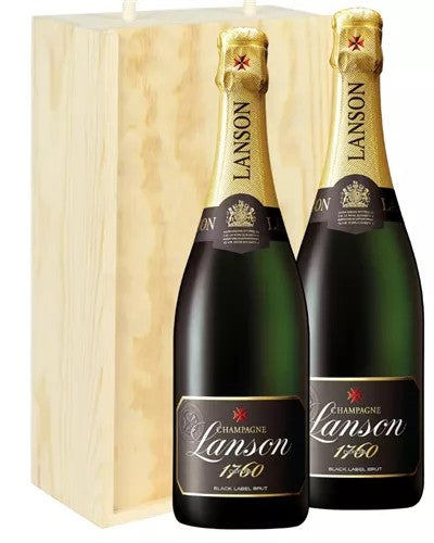 LansonTwoBottleChampagneGiftinWoodenBox