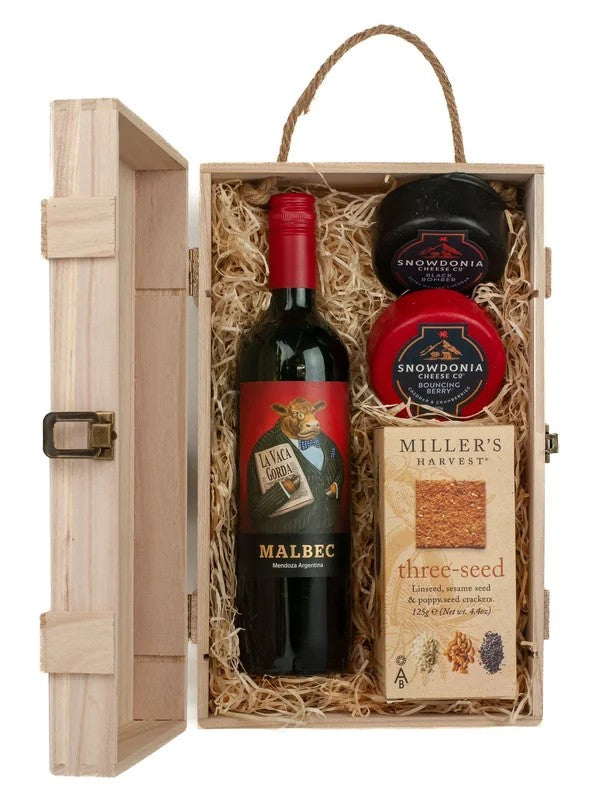 LaVacaGordaMalbecRedWine,Cheese&CrackersGiftBox
