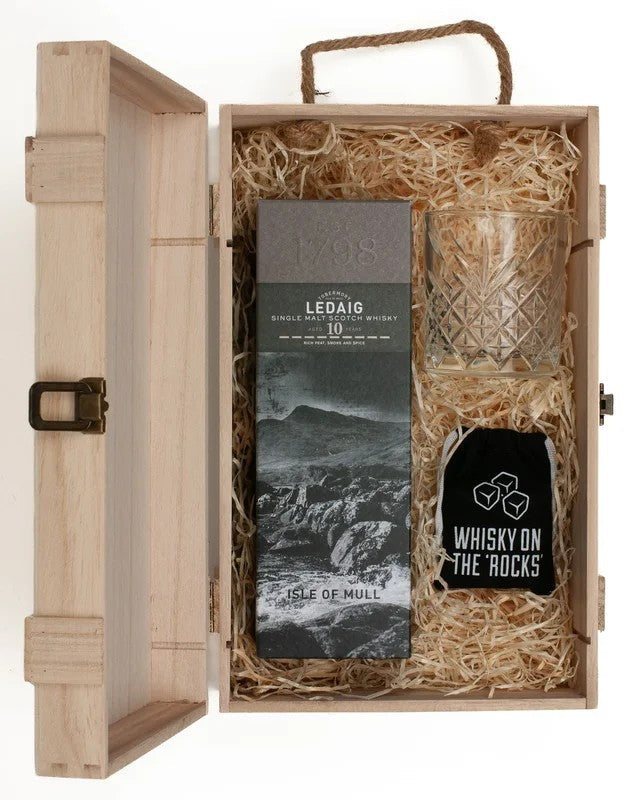 Ledaig10YearOldSingleMaltWhisky&LuxuryNibblesWoodenGiftBoxSet