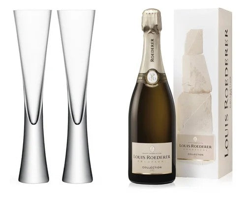 LouisRoedererBrutCollection244NVInL-RBox(75cl)Withx2MoyaChampagneFlutes