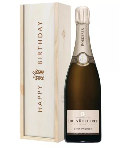 LouisRoedererChampagneBirthdayGiftInWoodenBox