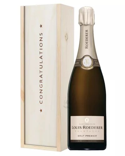 LouisRoedererChampagneCongratulationsGiftInWoodenBox