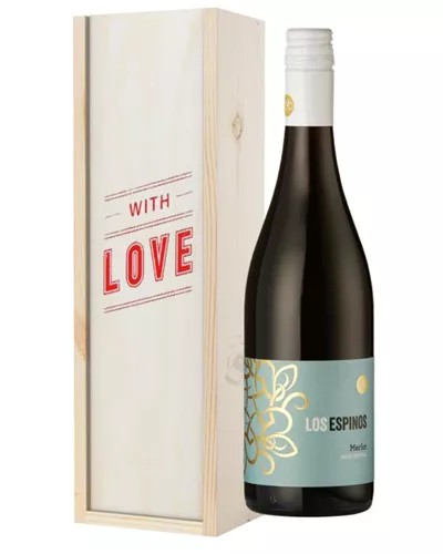 MerlotRedWineValentinesWithLoveSpecialGiftBox