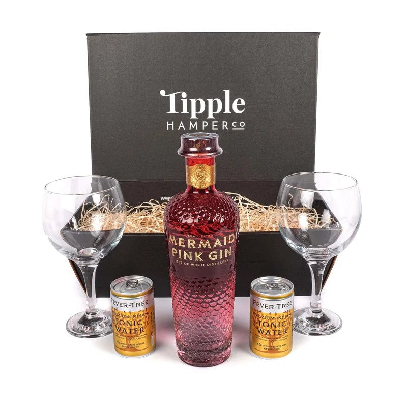 MermaidPinkGin,TonicandGlassesGiftSet–38%ABV