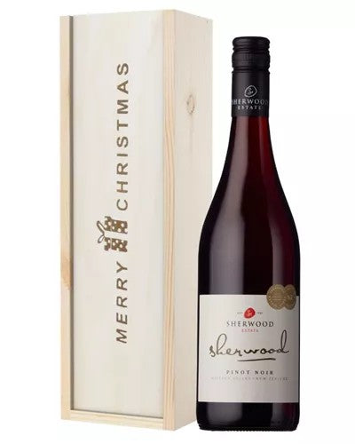 NewZealandPinotNoirRedWineSingleBottleChristmasGiftInWoodenBox