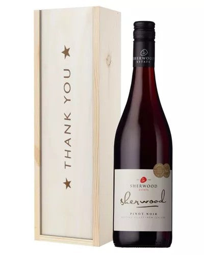 NewZealandPinotNoirRedWineThankYouGiftInWoodenBox
