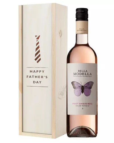 PinotGrigioRoseWineFathersDayGiftInWoodenBox