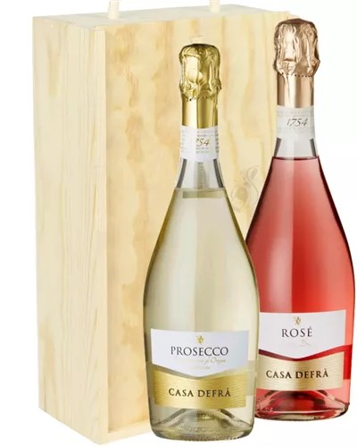 ProseccoMixedTwoBottleWineGiftinWoodenBox