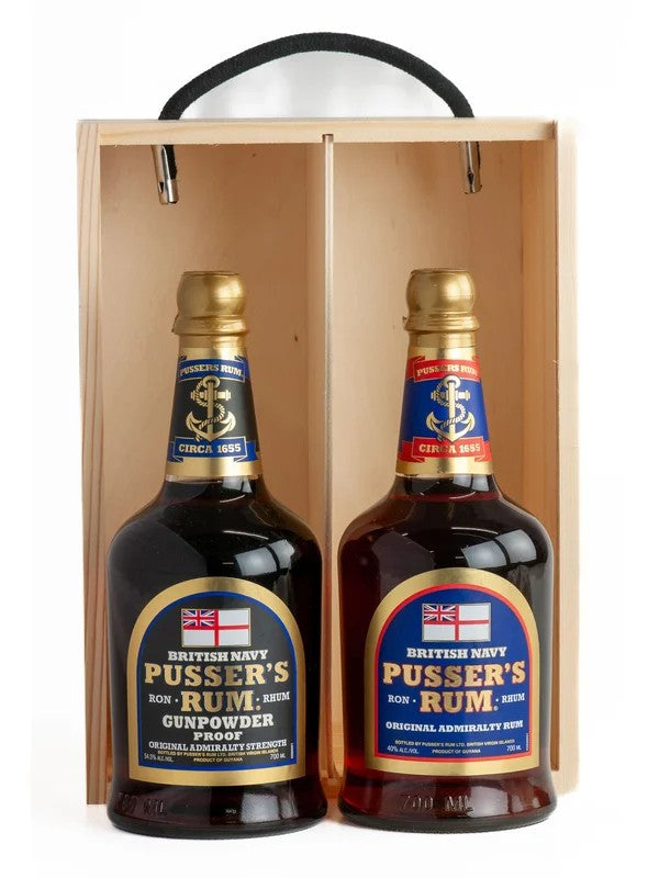 PussersRumWoodenGiftBoxSet