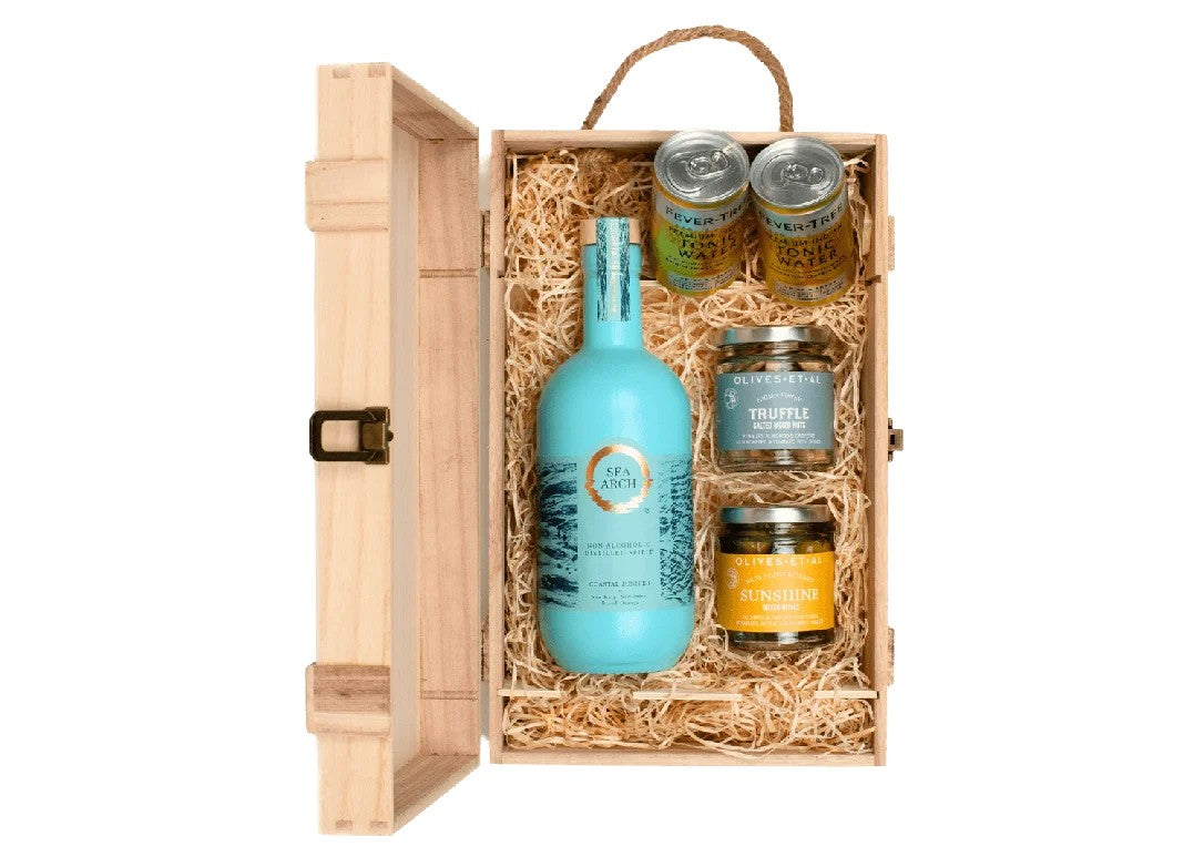 SeaArch(Non-Alcoholic)Spirit&LuxuryNibblesWoodenGiftBoxSet