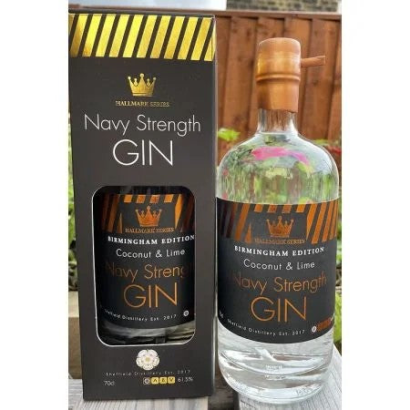 SheffieldDistilleryHallmarkNavyStrengthCoconut&LimeGin–BirminghamEdition70cl(61.5%ABV)