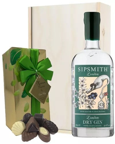 SipsmithGinAndChocolatesGiftSetinWoodenBox