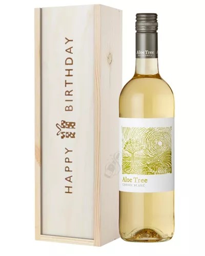 SouthAfricanCheninBlancWhiteWineBirthdayGiftInWoodenBox