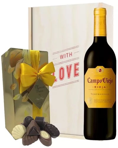 SpanishRiojaTempranilloRedWineValentinesWineandChocolateGiftBox