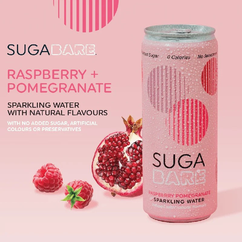 SugabareRaspberry&PomegranateSparklingWater330mlx4Cans