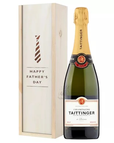 TaittingerBrutChampagneFathersDayGiftInWoodenBox