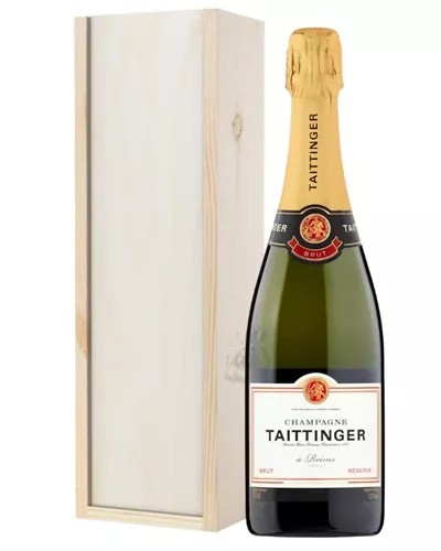TaittingerBrutChampagneGiftinWoodenBox