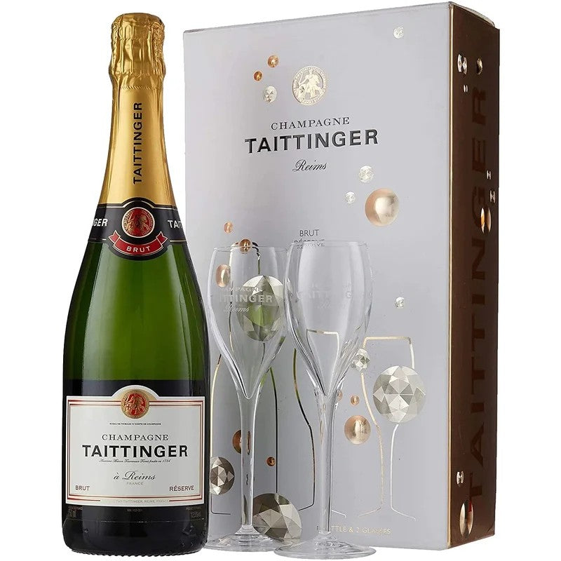 TaittingerBrutReserveChampagne&2FluteGiftSet